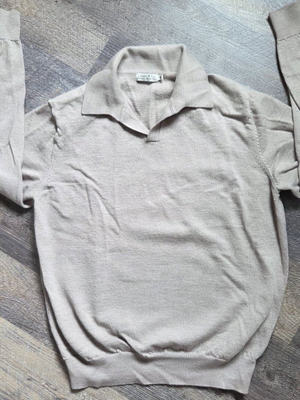 Collars & Co Mens Lightweight Knit Sweater w/ Open Collar Front Size Medium
